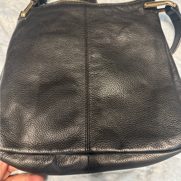 7 for All Mankind Black Leather & Suede Crossbody Bag with Gold Hardware - Picture 2 of 8